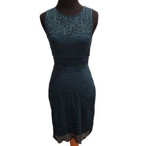 Express Green Tank Dress Mini Dress Extra Small Lace